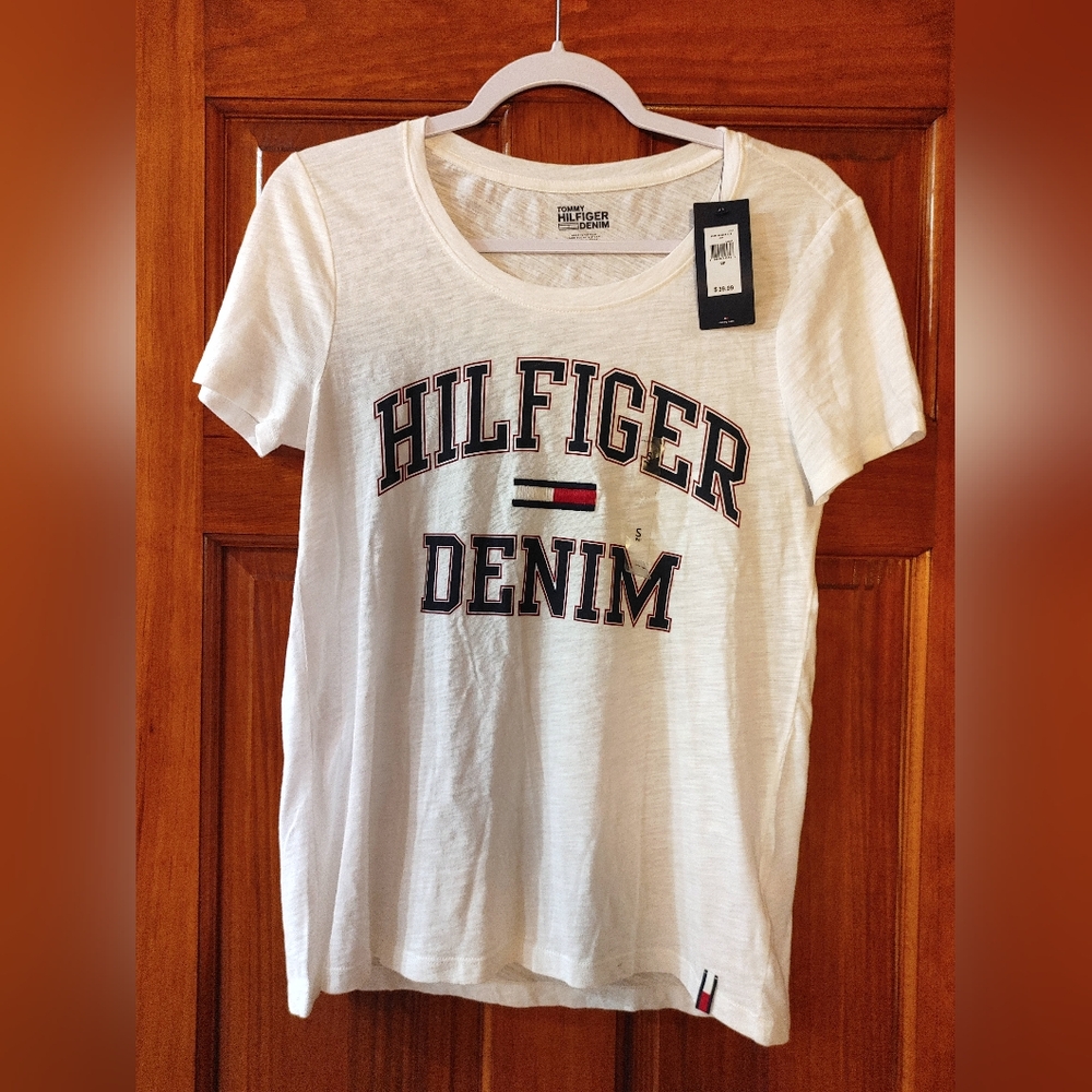 Tommy Hilfiger White Crew Neck Short Sleeve Tee
